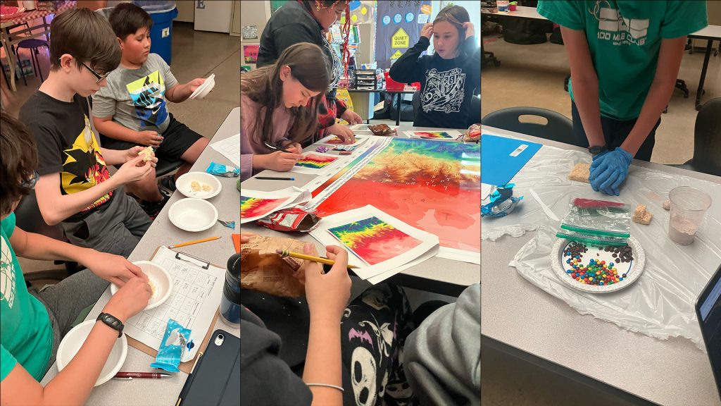 Students engage in science activities in a classroom setting.