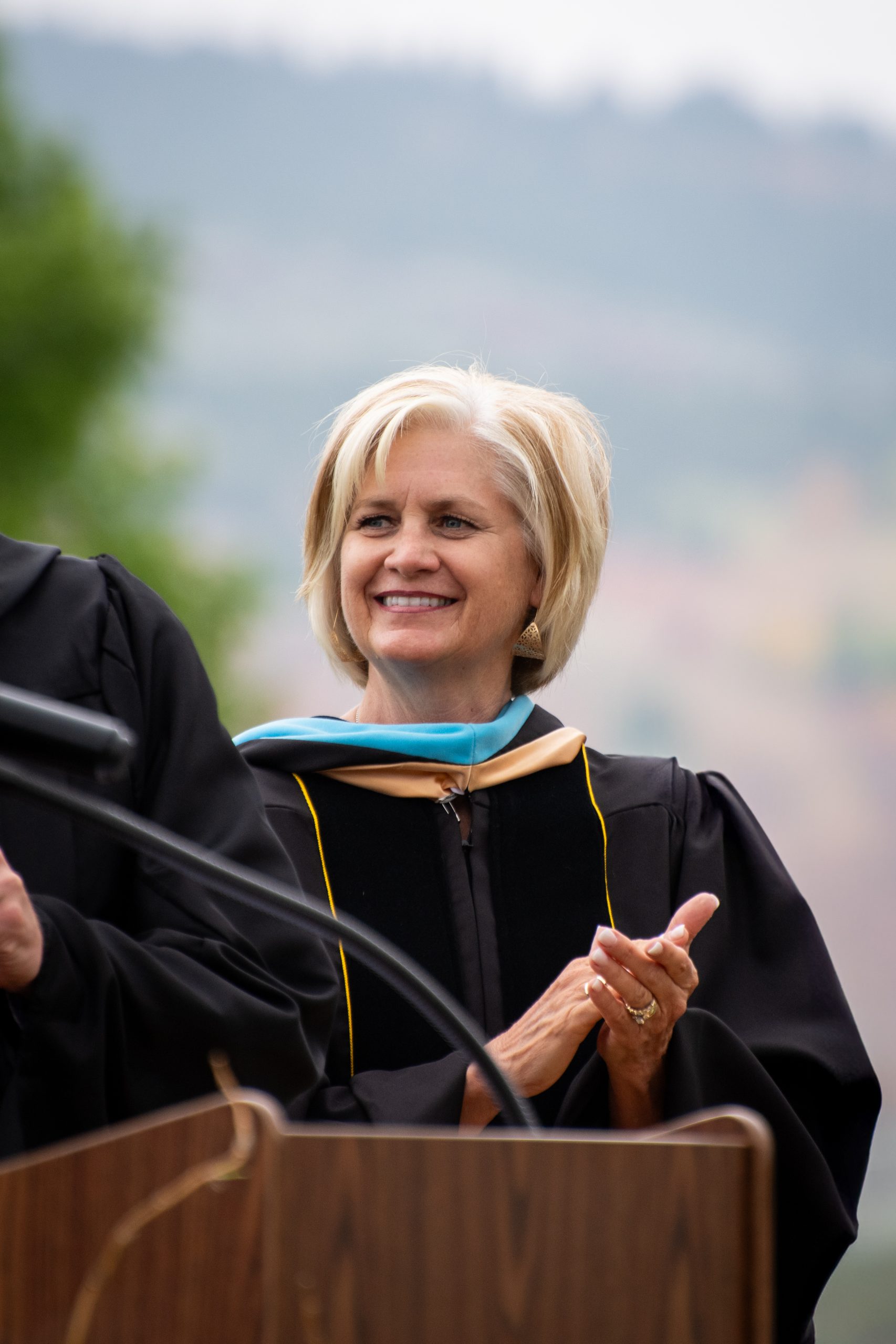Dr. Kapushion at graduation.